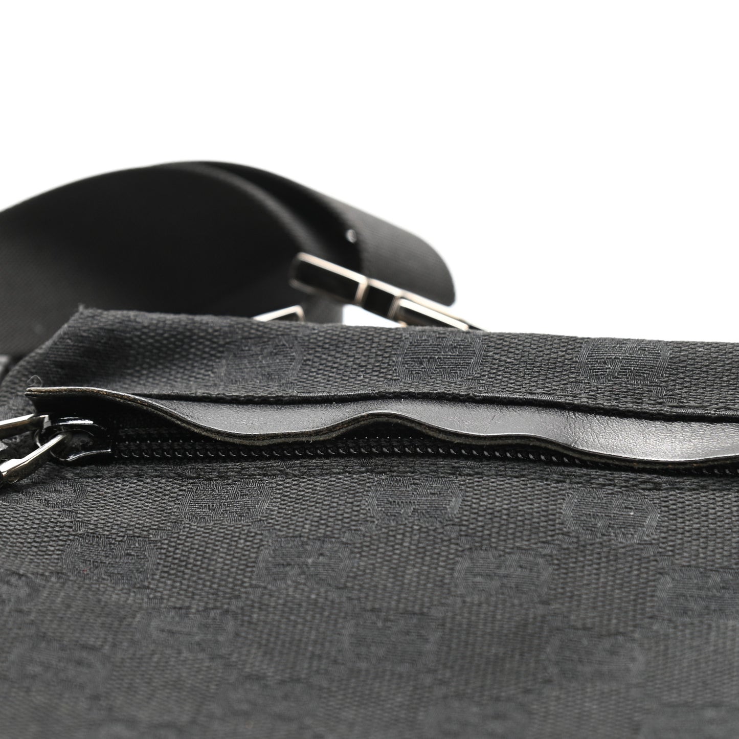 GG Monogram Double Pocket Belt Bag Black