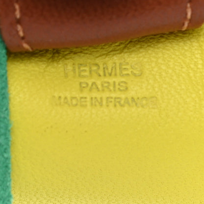 Hermes Milo Lambskin Grigri Rodeo Horse Bag Charm PM Lime Menthe Fauve 3 of 4