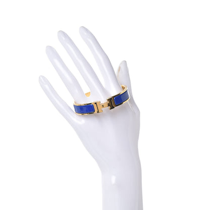 Hermes Enamel Narrow Clic Clac H Bracelet PM Bleu Electrique 2 of 6