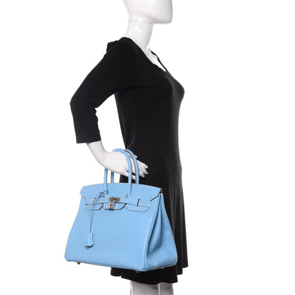 Hermes Epsom Candy Birkin 35 Celeste Mykonos 2 of 9