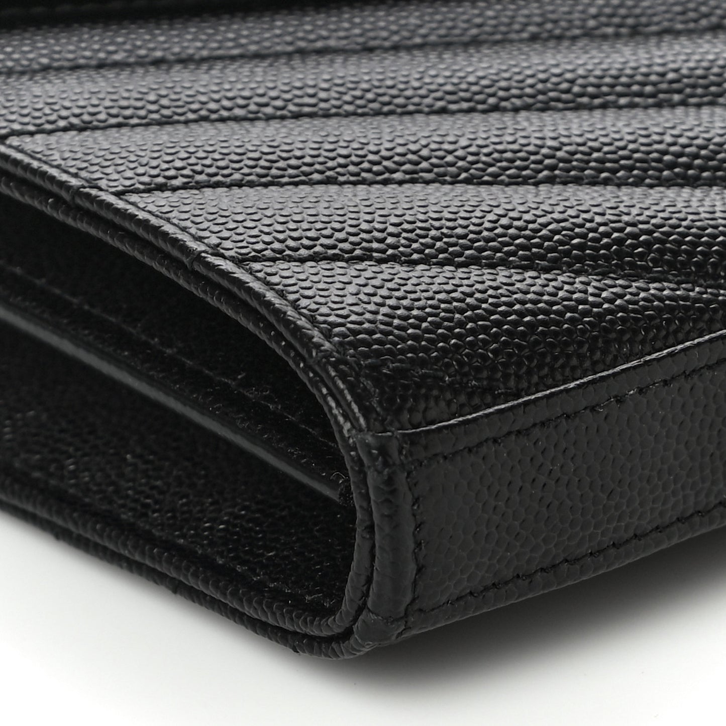 Grain De Poudre Matelasse Chevron Monogram Chain Wallet Black