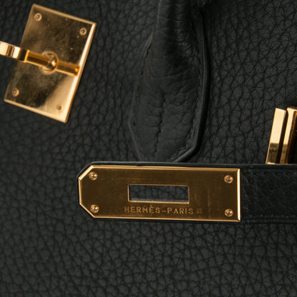 Hermes Taurillon Clemence Birkin 35 Black 9 of 24