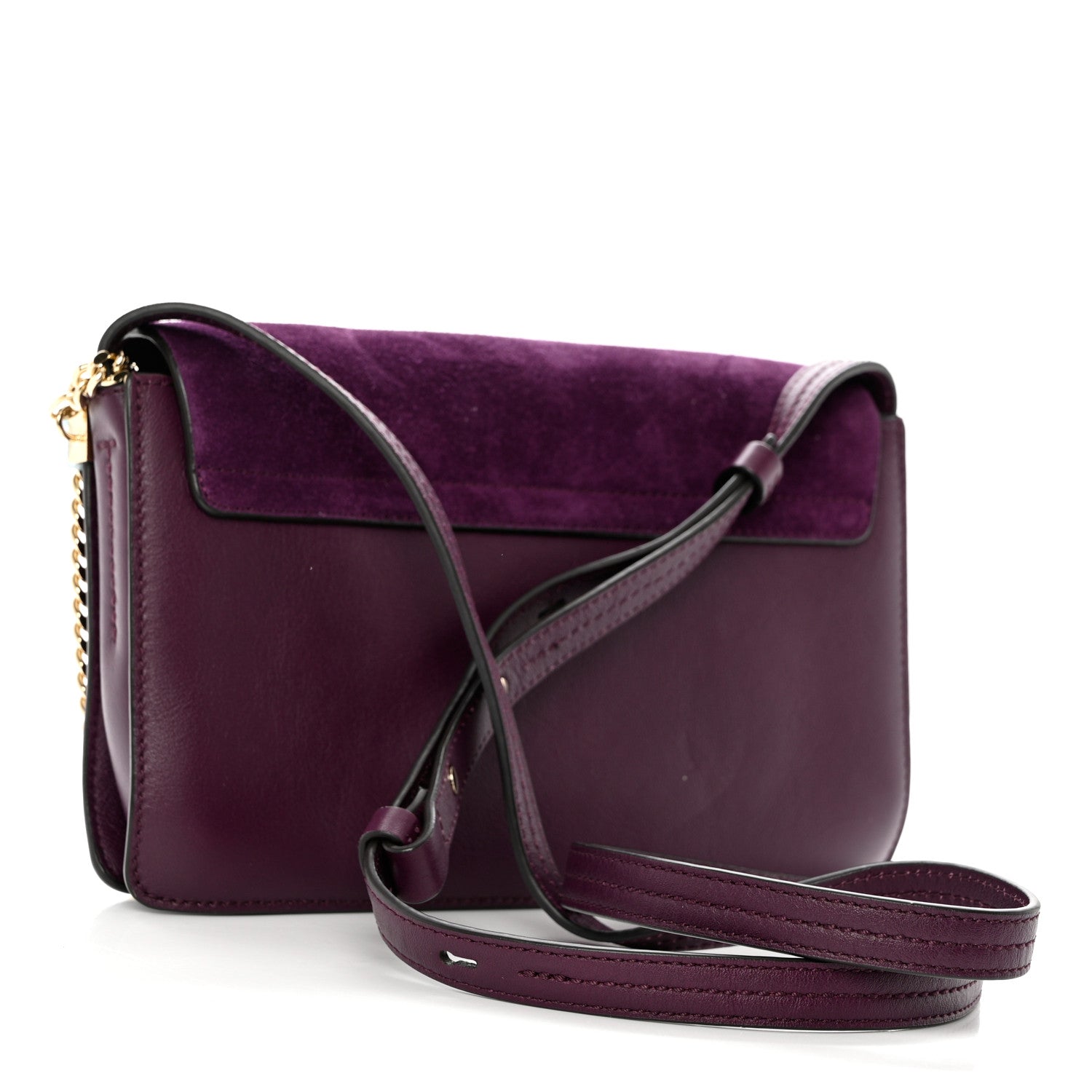 Chloe Suede Calfskin Small Faye Shoulder Bag Intense Violine 3 of 10