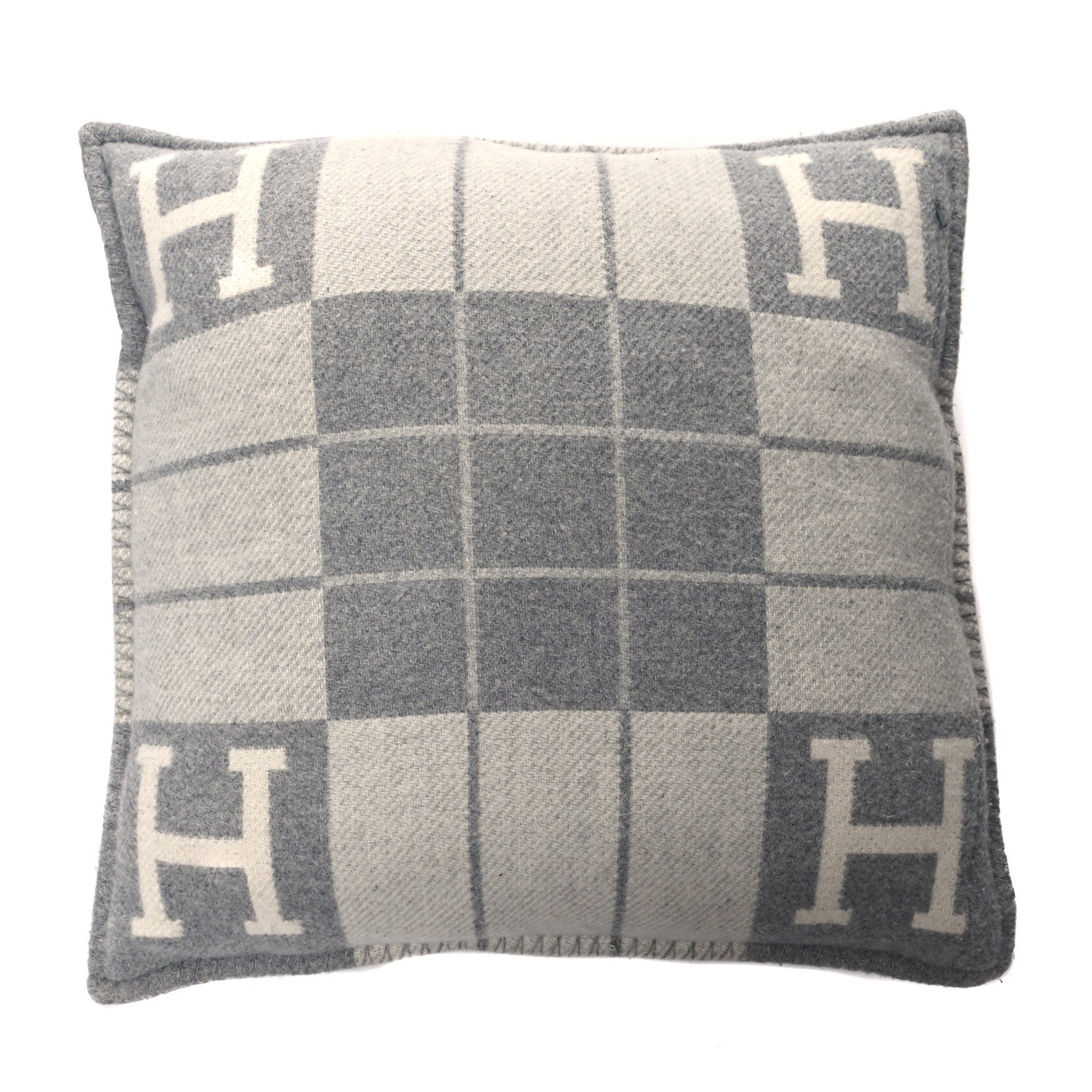 Hermes Wool Cashmere Avalon III Pillow PM Ecru Gris Clair 2 of 3