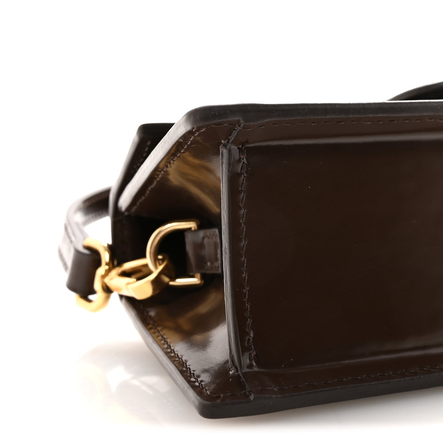 Glazed Calfskin Le Grand Bambino Midnight Brown