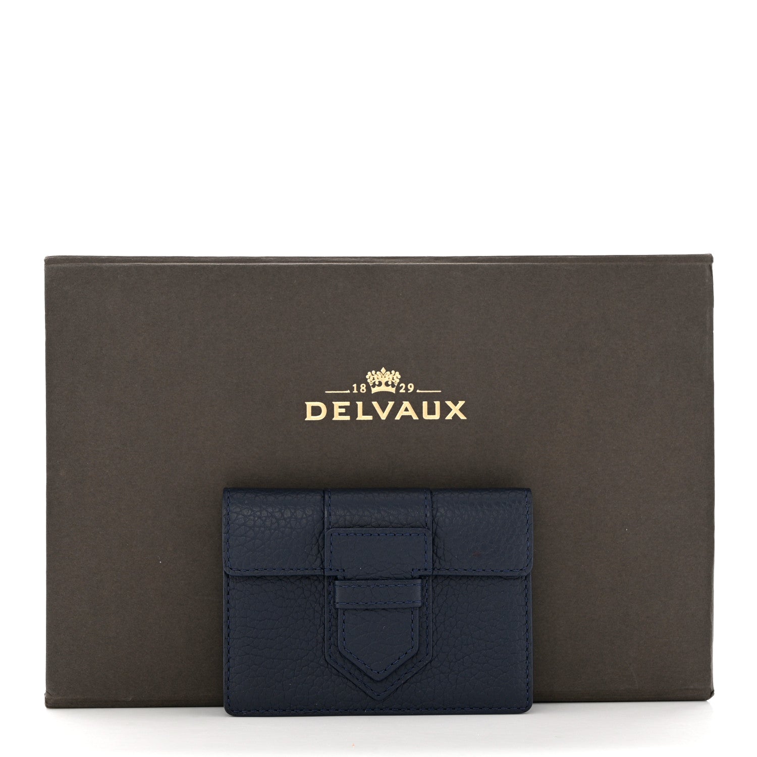 Delvaux Grained Bullskin Presse Card Case Navy 7 of 7