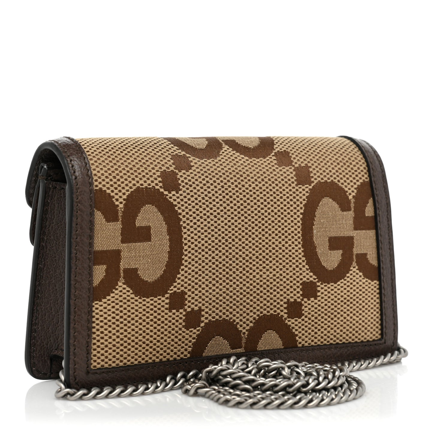 Monogram Jumbo GG Textured Dollar Calfskin Super Mini Dionysus Shoulder Bag Camel Ebony New Acero