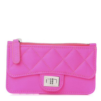 Chanel Goatskin Quilted Reissue Flap Zip Card Holder Pink 1 of 6