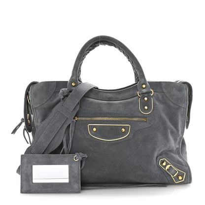 Balenciaga Suede Gold Metallic Edge Hardware City Gris Plomb 3 of 15