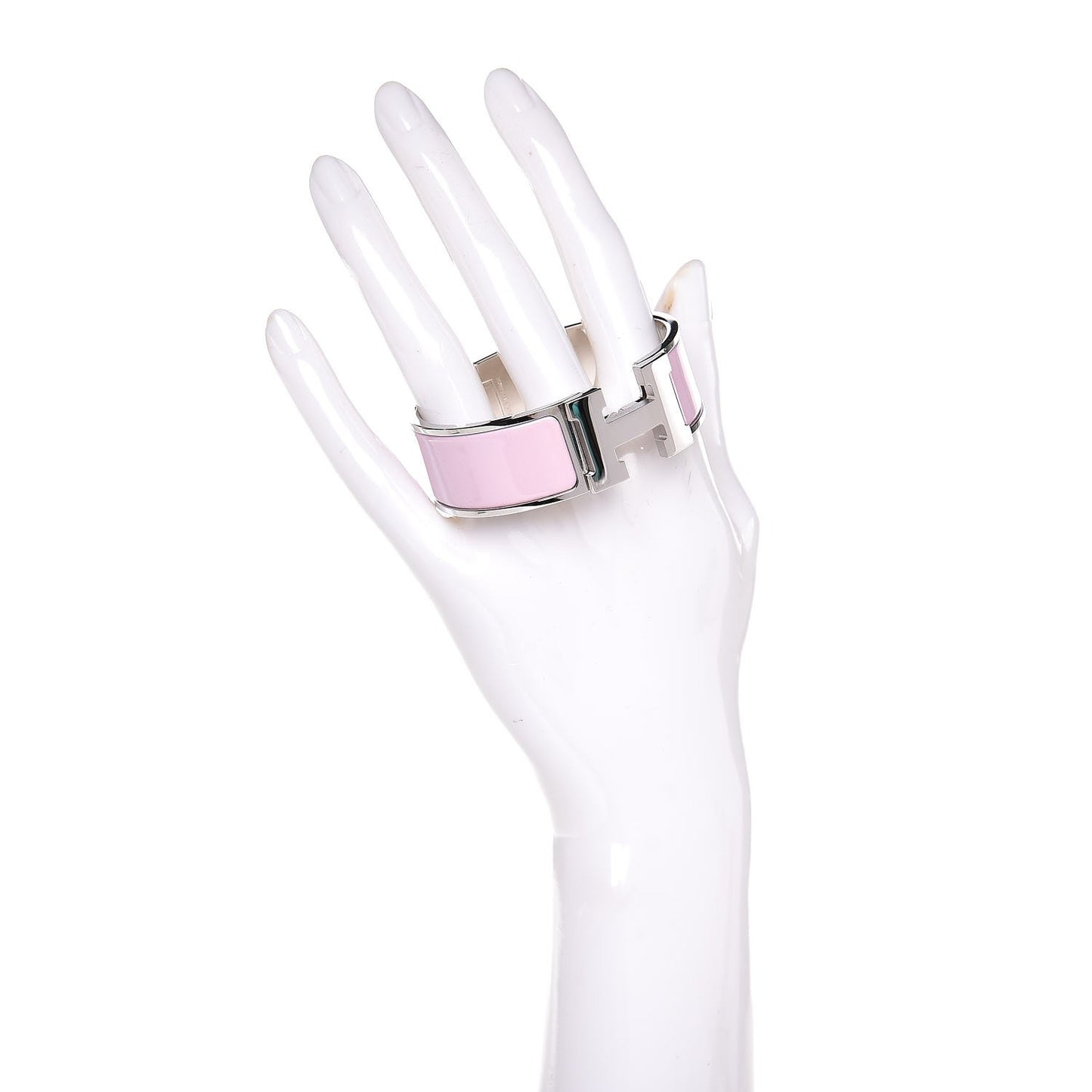 Enamel Wide Clic Clac H PM Bracelet Rose Nacarat