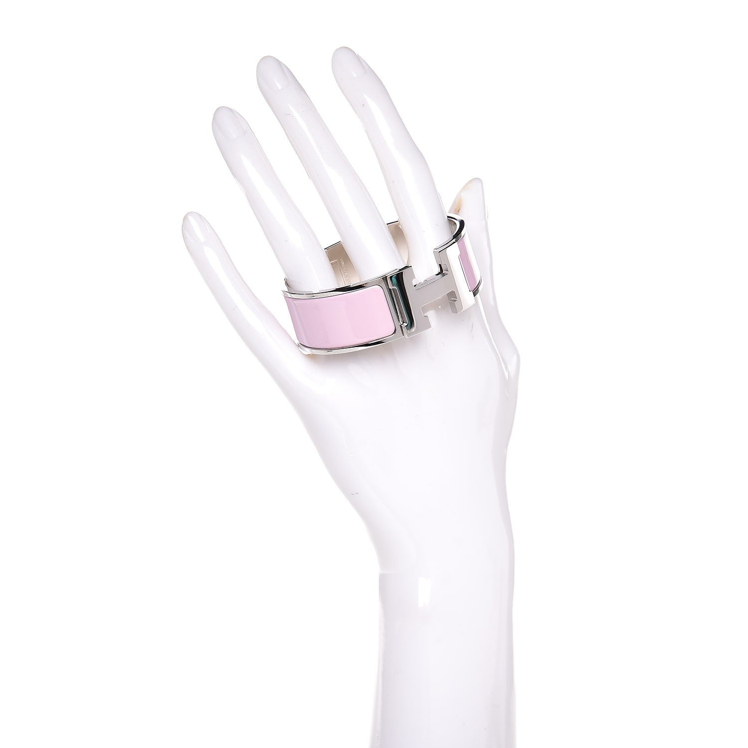 Hermes Enamel Wide Clic Clac H PM Bracelet Rose Nacarat 2 of 5