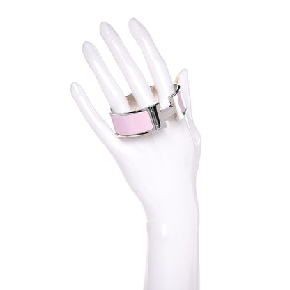 Hermes Enamel Wide Clic Clac H PM Bracelet Rose Nacarat 2 of 5