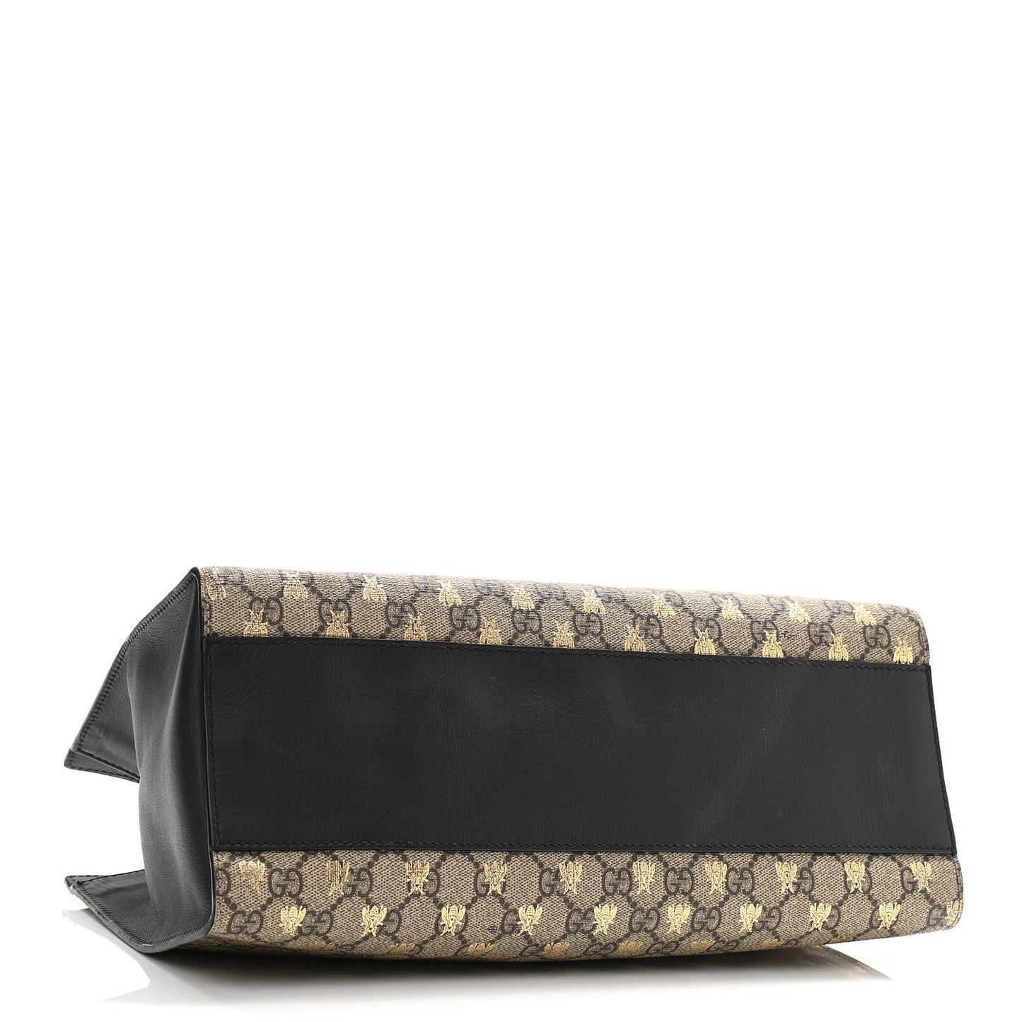 GG Supreme Monogram Bees Medium Padlock Tote Beige Oro Black