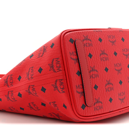 MCM Visetos Medium Liz Reversible Shopper Tote Candy Red 13 of 15