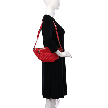 Chanel Lambskin Bi Quilted Waist Bag Fanny Pack Red 2 of 10
