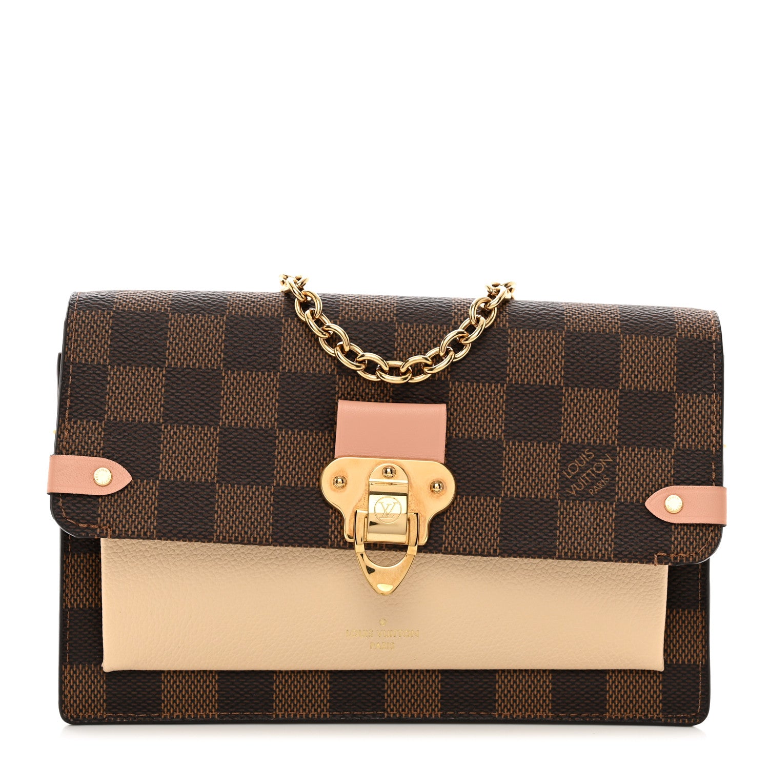 Louis Vuitton Damier Ebene Vavin Chain Wallet Creme 1 of 10