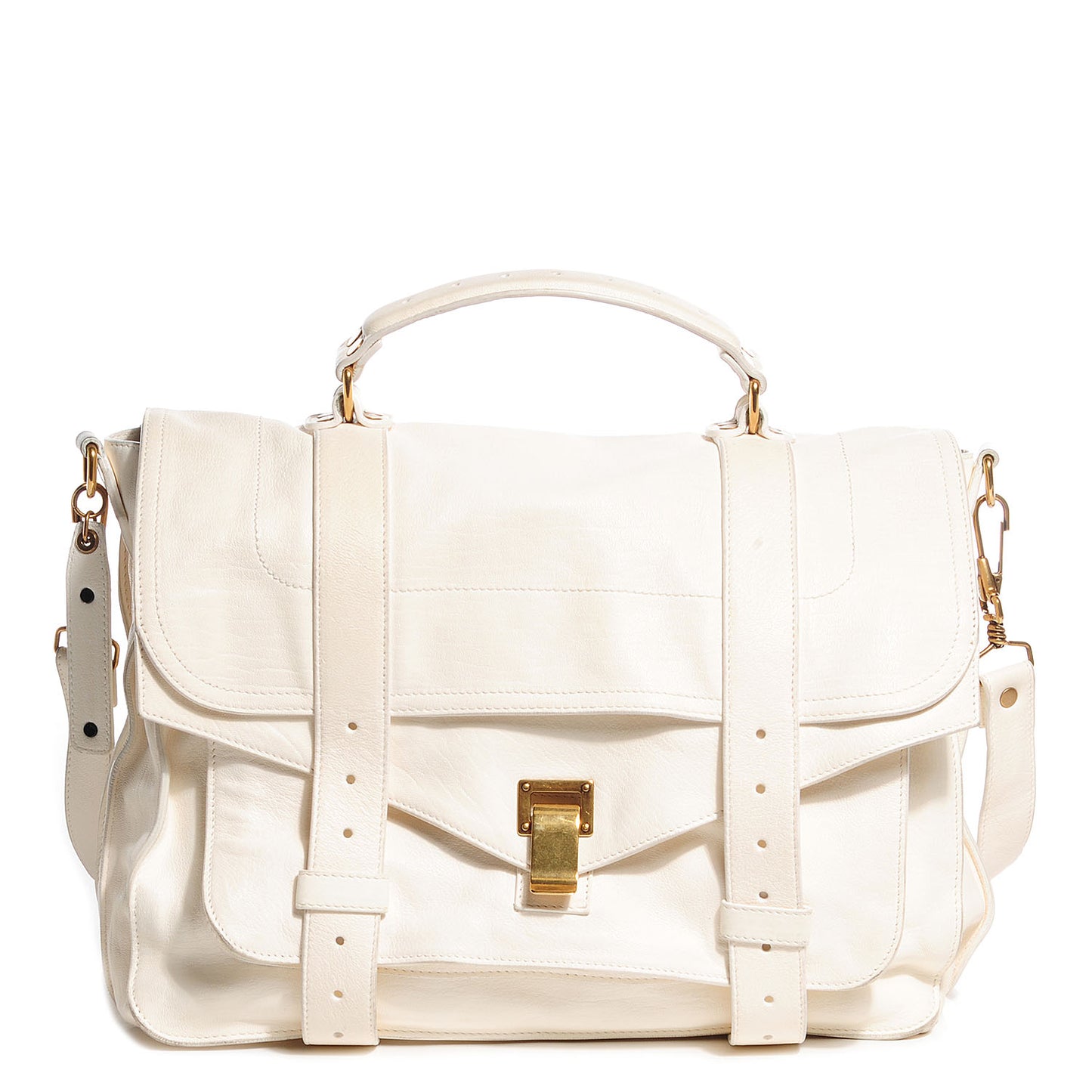 Lambskin PS1 Large Satchel Ivory