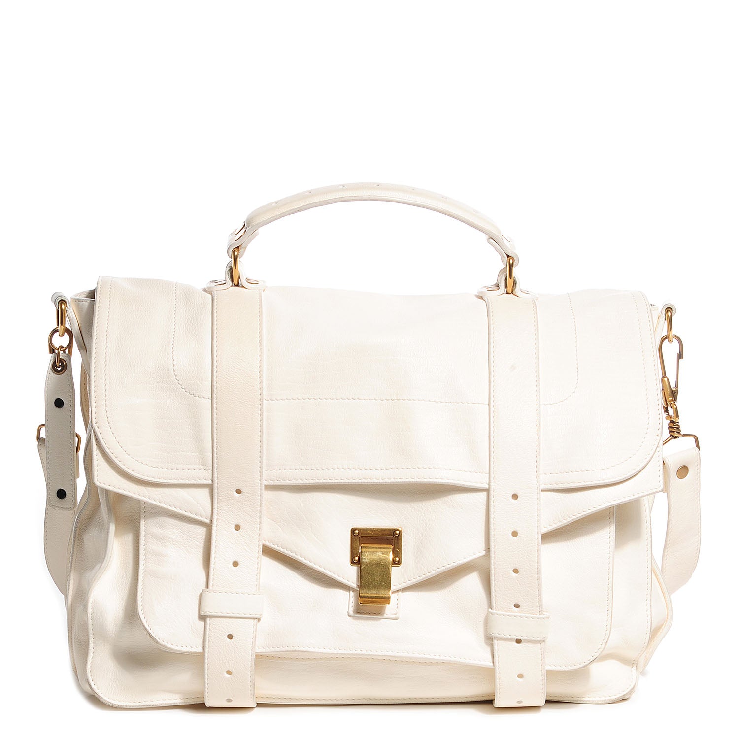 Proenza Schouler Lambskin PS1 Large Satchel Ivory 1 of 15