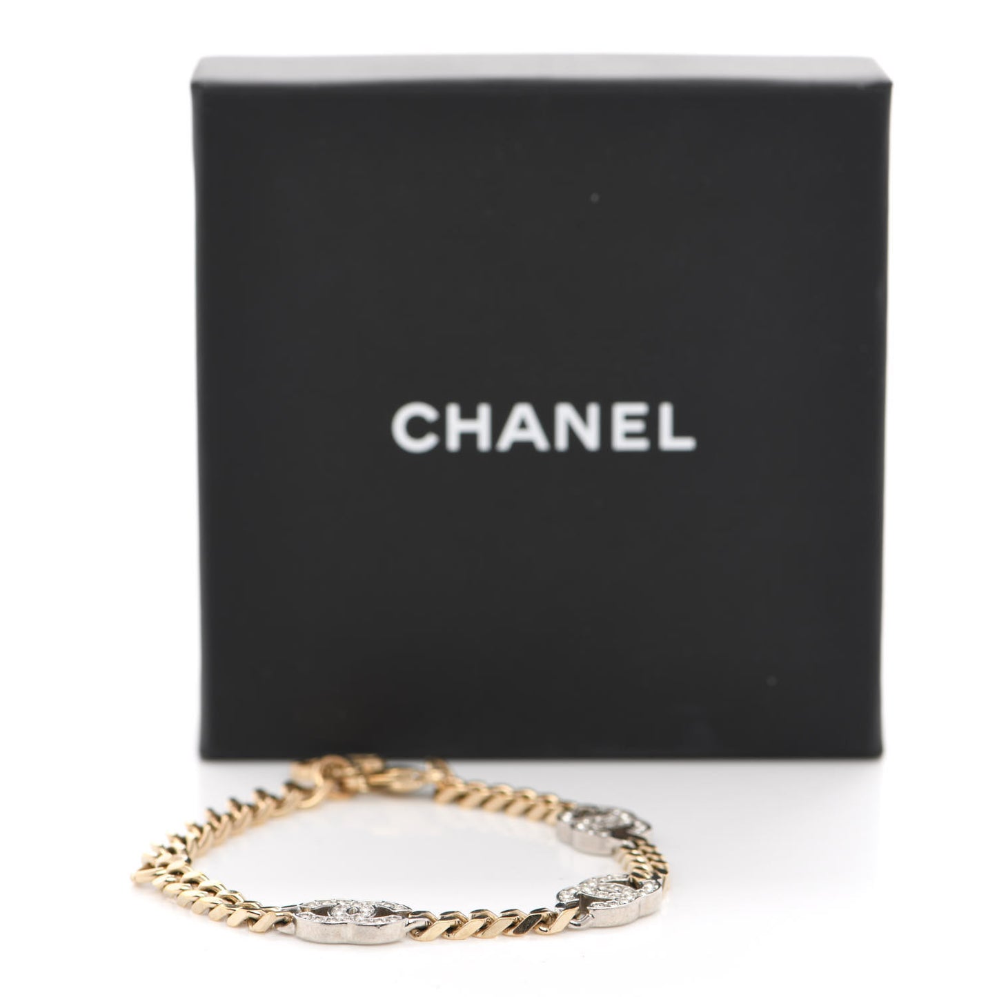 Crystal CC Chain Bracelet Gold Silver