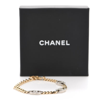 Chanel Crystal CC Chain Bracelet Gold Silver 5 of 5