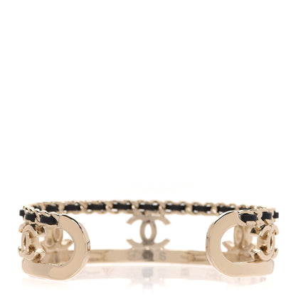 Chanel Metal Lambskin Chain CC Bracelet S Gold 3 of 5