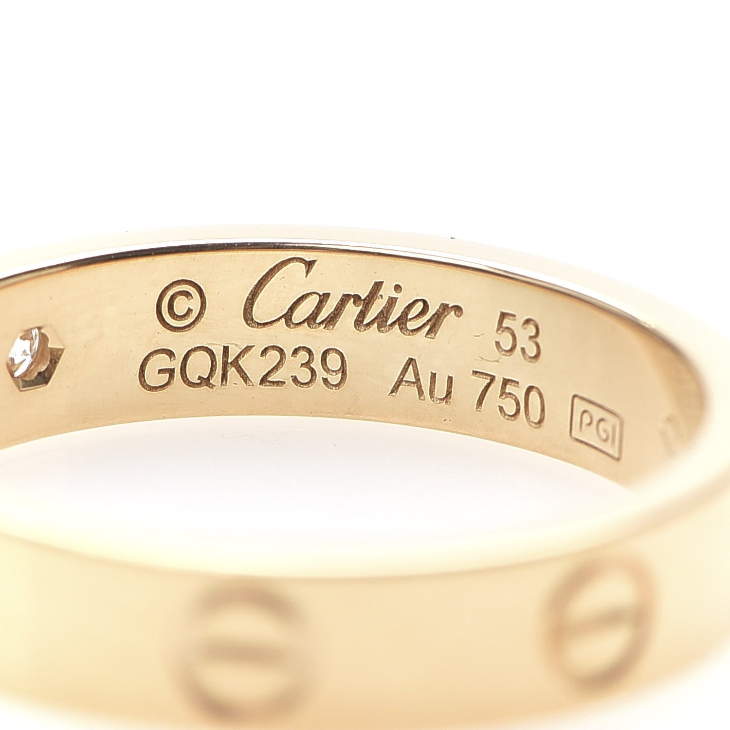 Cartier 18K Yellow Gold Diamond 4mm LOVE Wedding Band Ring 53 6.25 4 of 4