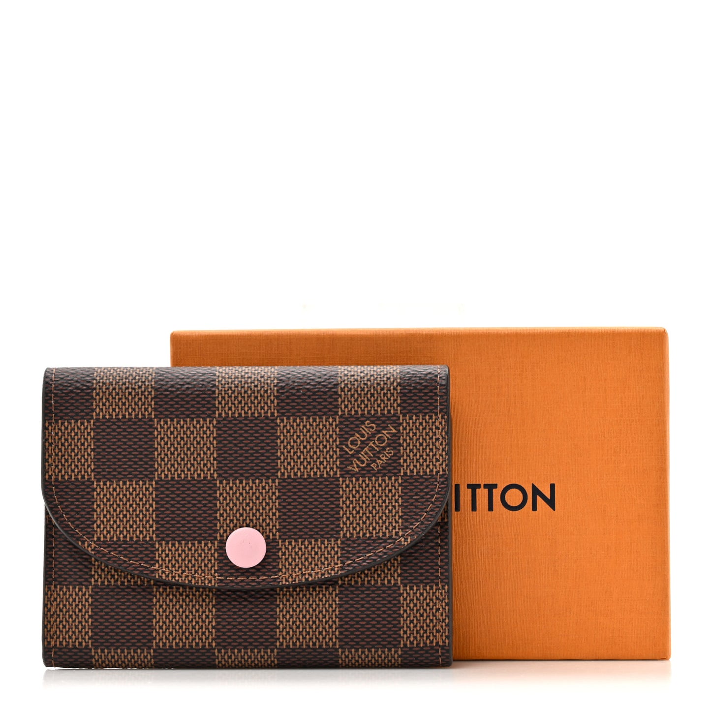 Damier Ebene Rosalie Coin Purse Rose Ballerine