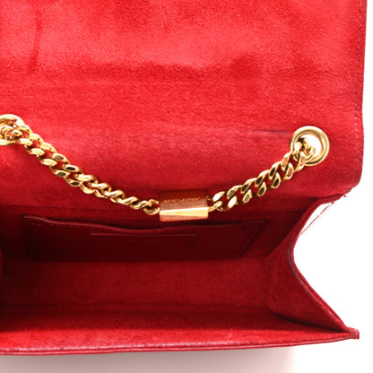 Saint Laurent Grain De Poudre Small Monogram Kate Satchel Red 5 of 8