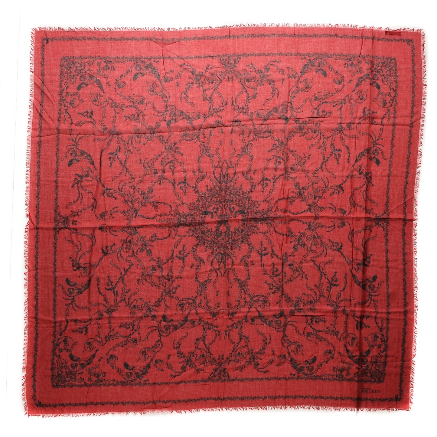 Modal Silk Scarf Red Black