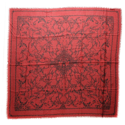 Alexander McQueen Modal Silk Scarf Red Black 1 of 6