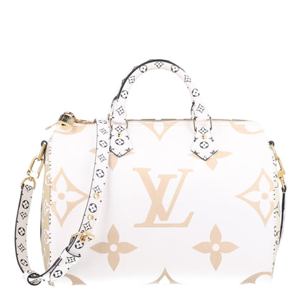 Louis Vuitton Monogram Giant Speedy Bandouliere 30 Kaki Beige 1 of 8