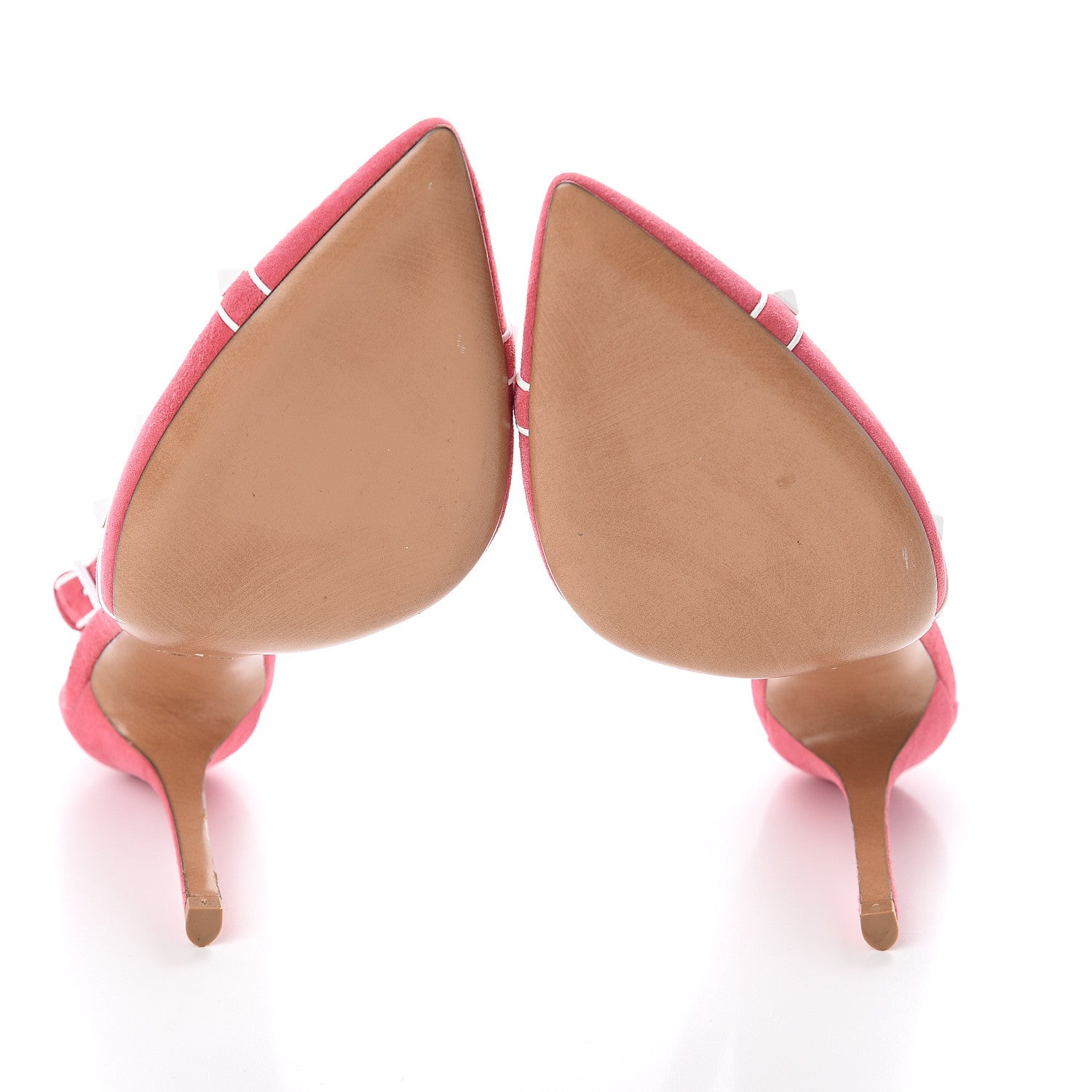 Valentino Garavani Suede Free Rockstud Cross Strap D'Orsay 105mm Pumps 40 Shadow Pink Optic White 5 of 7