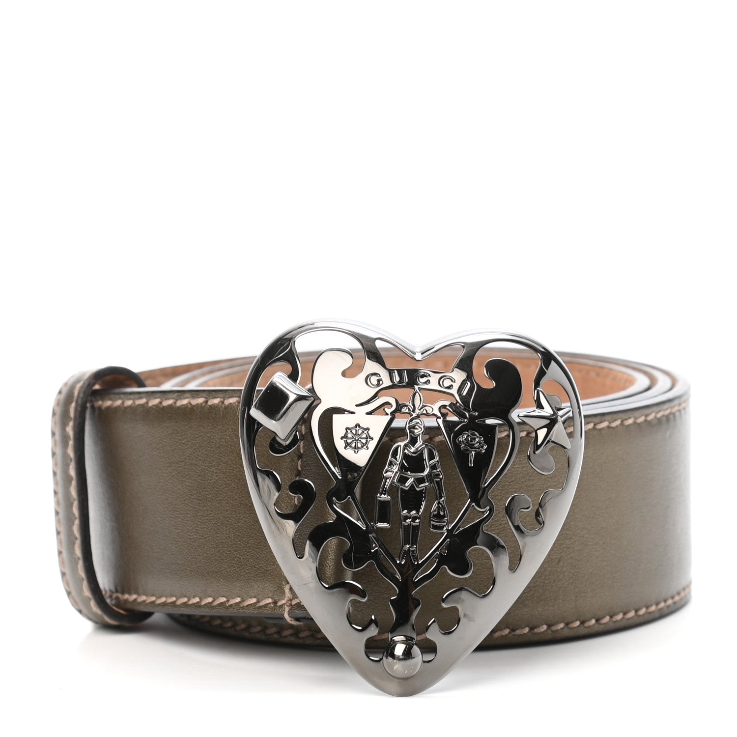 Gucci Metallic Calfskin Hysteria Belt 80 32 Gold 1 of 6