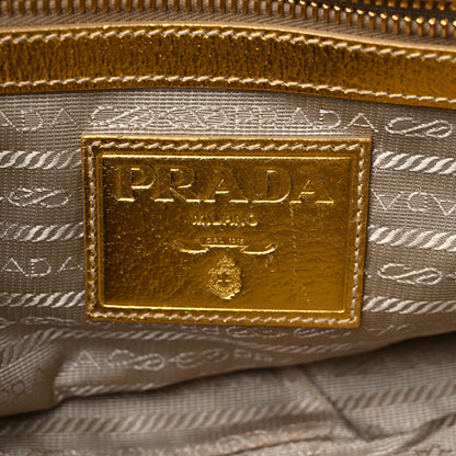 Prada Paglia Cinghiale Frame Tote Naturale Oro 6 of 13