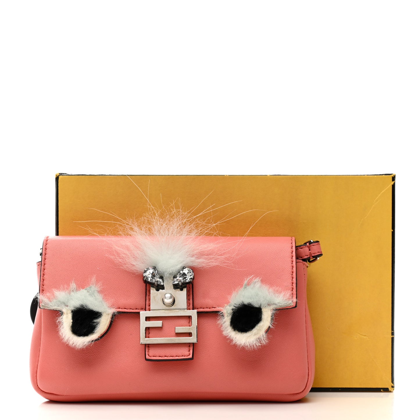 Nappa Rabbit Fox Fur Micro Buggie Baguette Coral