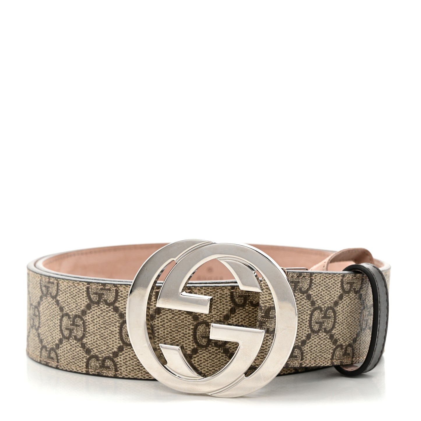 GG Supreme Monogram Selleria Calfskin Interlocking G 40mm Belt 90 36 Beige Ebony Cocoa