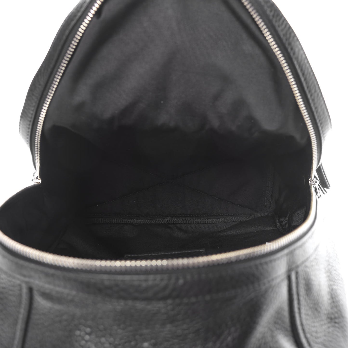 Pebbled Calfskin Biker Backpack Black