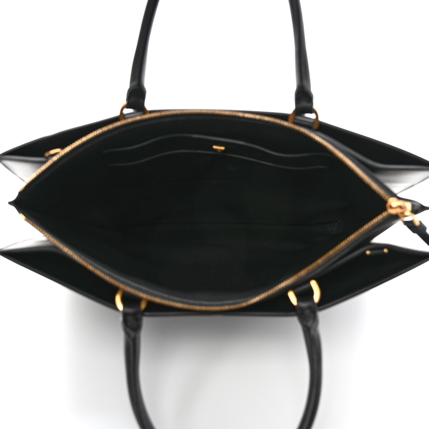 Salvatore Ferragamo Calfskin Gancini Trifolio Top Handle Tote Bag Black 4 of 8