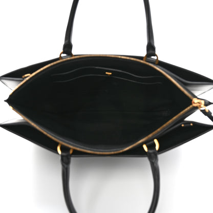 Salvatore Ferragamo Calfskin Gancini Trifolio Top Handle Tote Bag Black 4 of 8