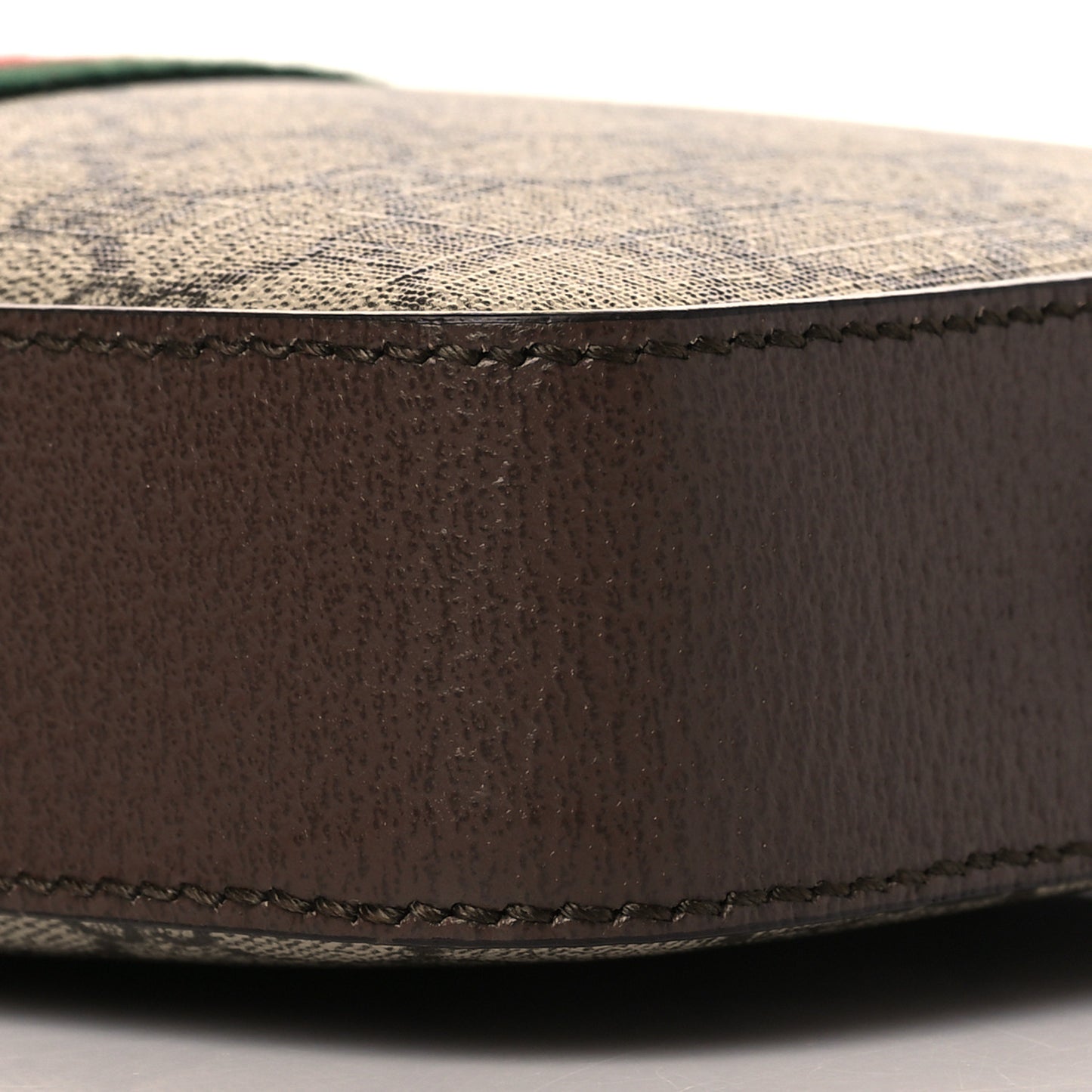 GG Supreme Monogram Textured Dollar Calfskin Web Ophidia Wristlet Shoulder Bag Beige Ebony New Acero
