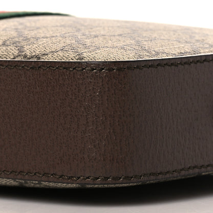 Gucci GG Supreme Monogram Textured Dollar Calfskin Web Ophidia Wristlet Shoulder Bag Beige Ebony New Acero 9 of 9