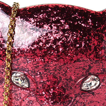 Gucci Glitter Plexiglass Kitty Clutch Red 6 of 9