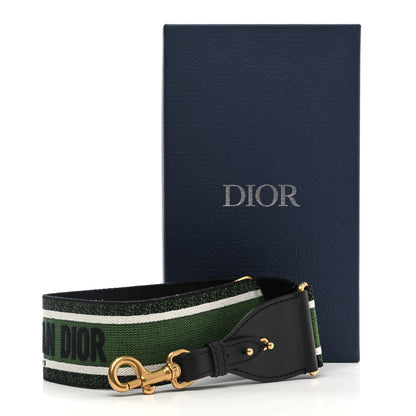 Christian Dior Canvas Embroidered Shoulder Strap Green 6 of 6