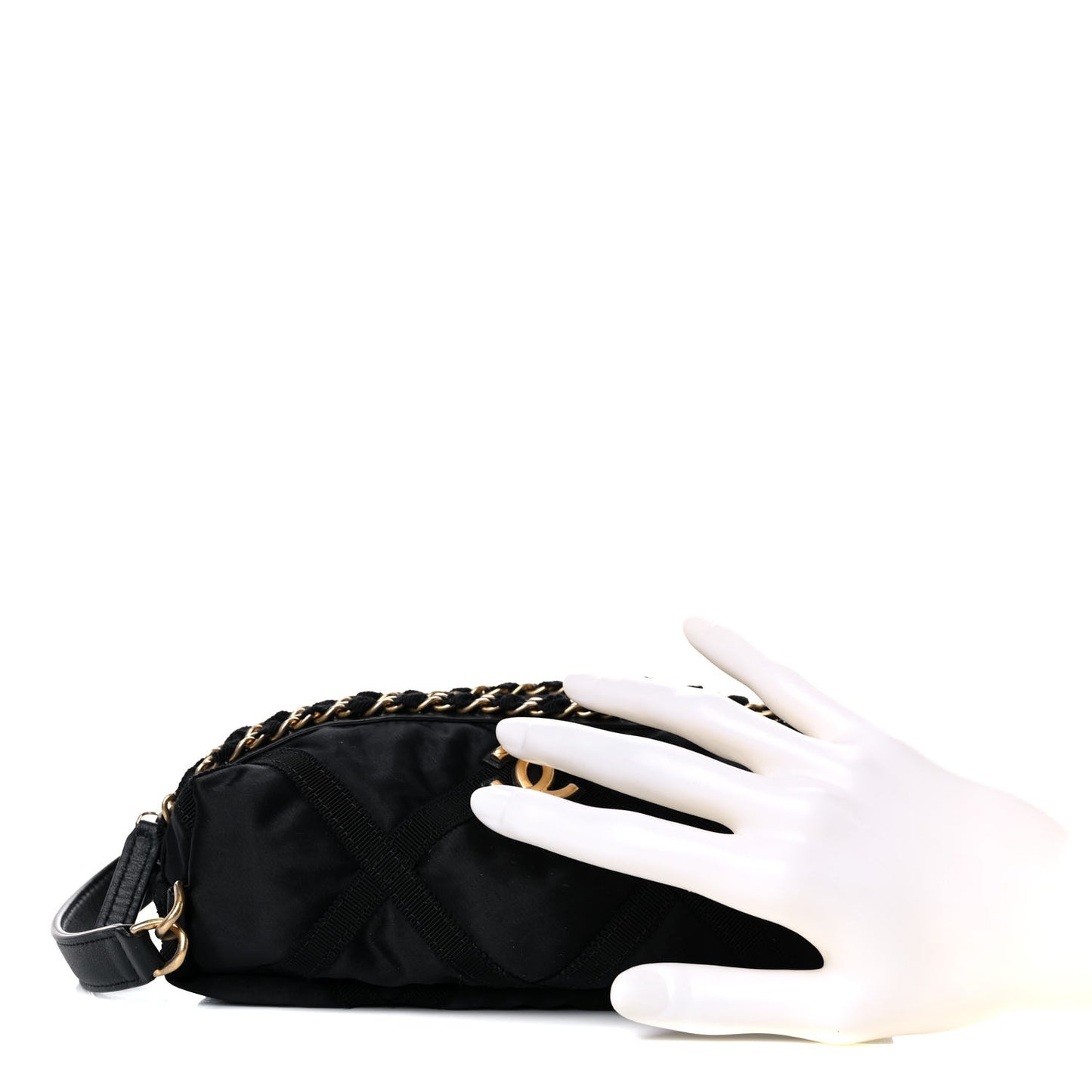 Nylon Grosgrain Lifestyle Pouch With Sleep Mask Black