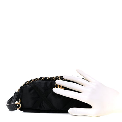 Chanel Nylon Grosgrain Lifestyle Pouch With Sleep Mask Black 4 of 14