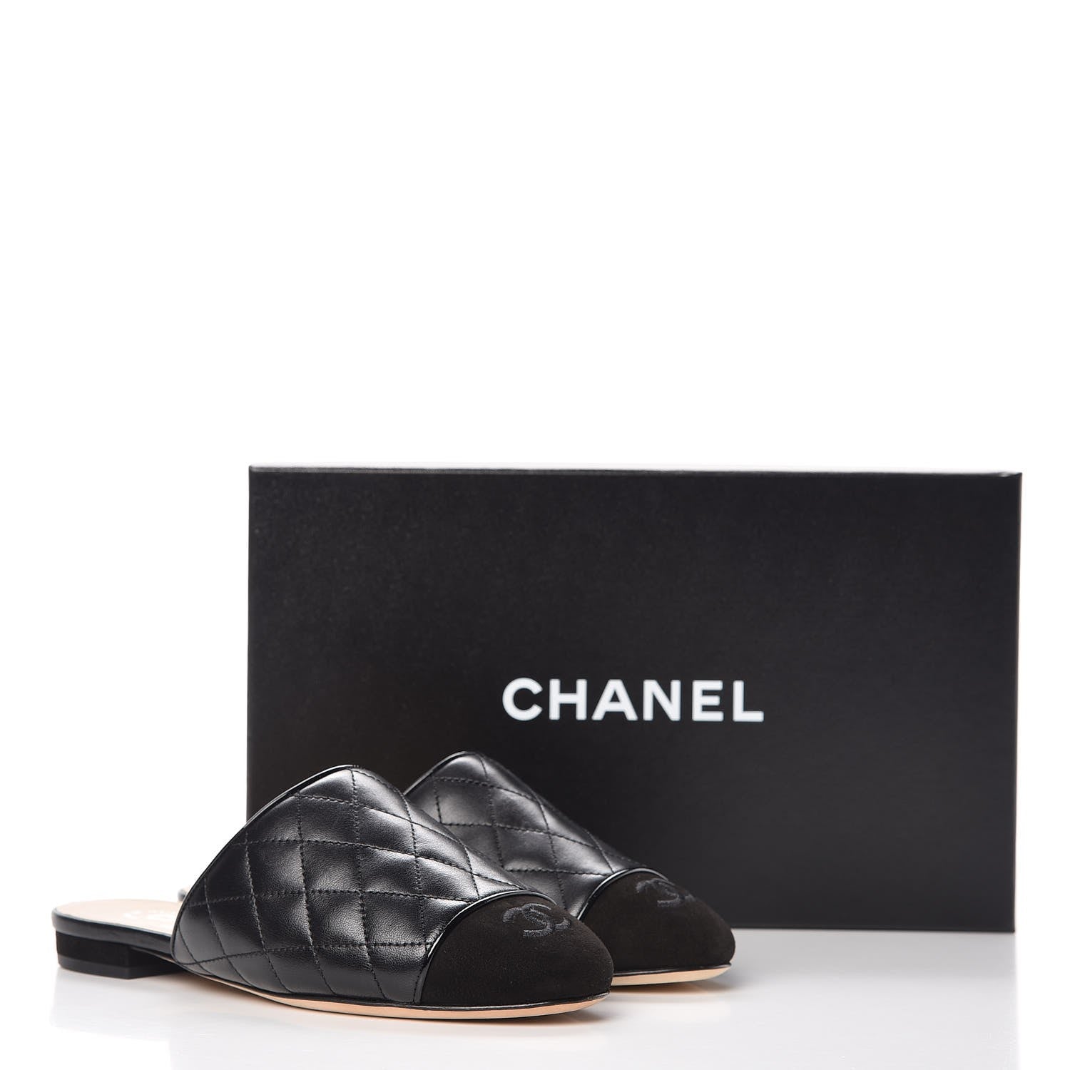 Chanel Lambskin Suede Quilted Mules 35 Black 9 of 9