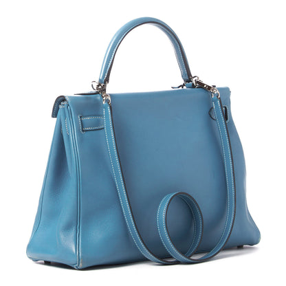Hermes Swift Kelly Retourne 32 Blue Jean 3 of 39