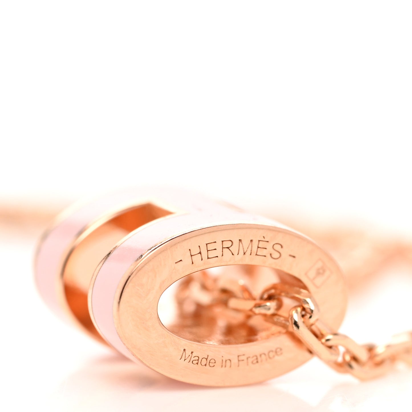 Lacquered Gold Mini Pop H Pendant Necklace Rose Dragee
