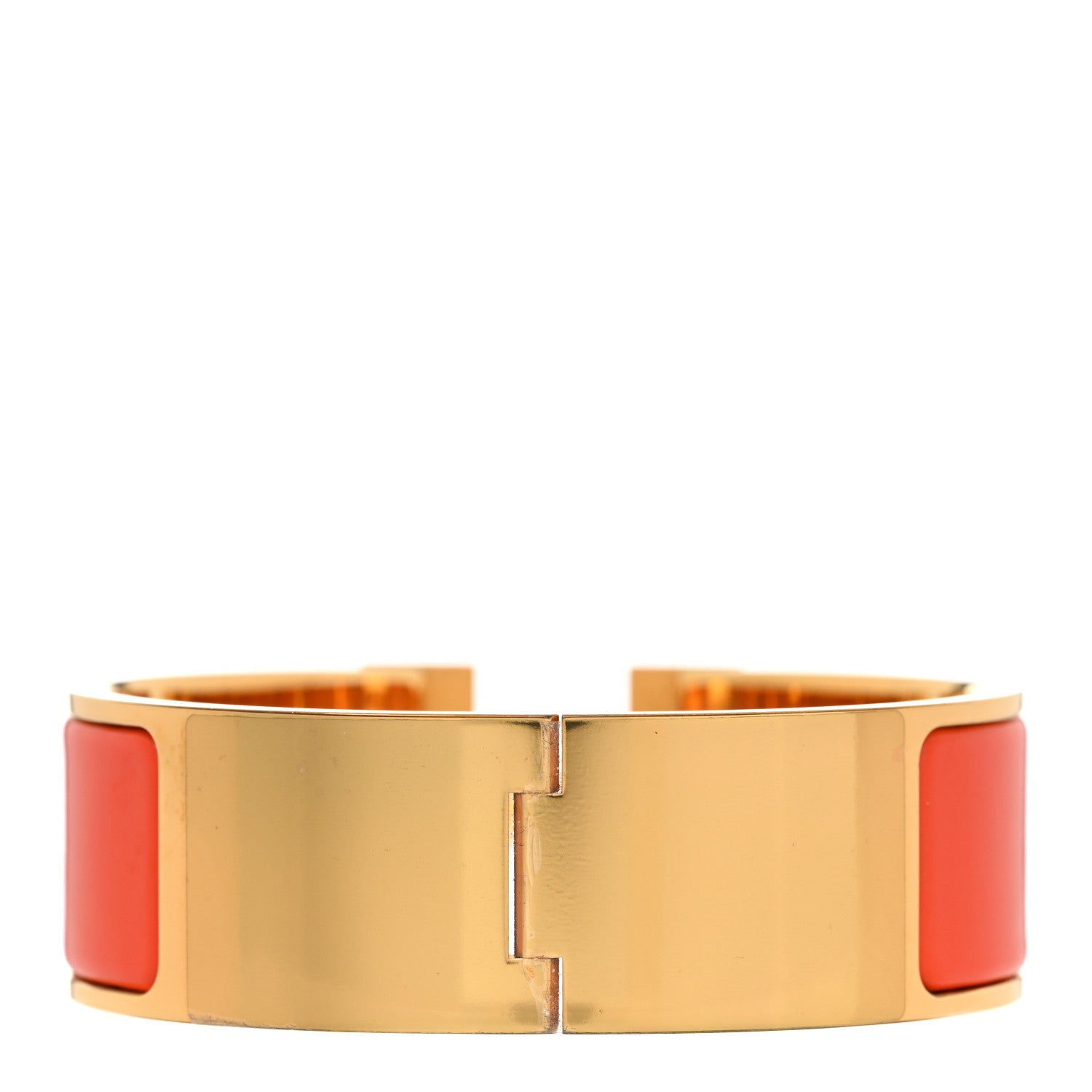 Hermes Enamel Wide Clic Clac H Bracelet GM Orange 3 of 4