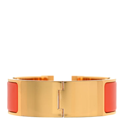 Hermes Enamel Wide Clic Clac H Bracelet GM Orange 3 of 4